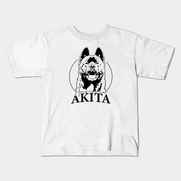 Funny Proud American Akita dog portrait gift Kids T-Shirt by wilsigns